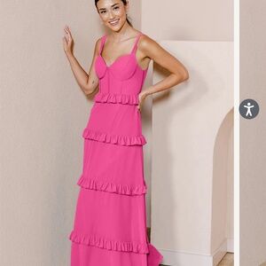 Revelry Sloane Chiffon Dress Malibu Pink